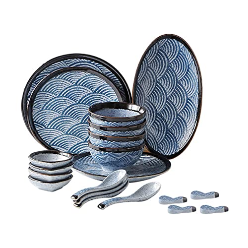 Porzellan-Geschirr Set 20-teiliger Gerichte Sets Service für 4 Teller und Schalen Sets Ceramics-Geschirrsets Brechen und Crack-Gericht Küchdestell Set, Spülmaschine Safe Safe Porzellan-Geschirr Set 20-teiliger Gerichte Sets Service für 4 Teller und Schalen Sets Ceramics-Geschirrsets Brechen und Crack-Gericht Küchdestell Set, Spülmaschine Safe Safe von XFZJCHAP