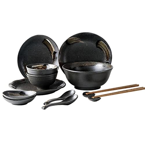 Porzellan-Geschirr Set für 2-14 PCs Ceramics-Gerichte, Küchenplatten und Schalensets, Steinzeugspiel-Set, Spülmaschine Safe von XFZJCHAP