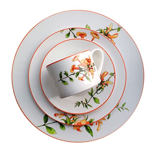Porzellanquadrat-Teller Sets48-Stück-Abendessen-Geschirr Blumen-Porzellain-Geschirr Set von XFZJCHAP