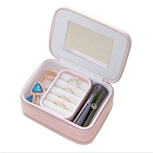 Schmuckkasten Aufbewahrungsbox Doppel Reißverschluss Schmuck Storage Box Künstliche Lederschmuckschachtel mit Spiegel für Damen und Frauenringe geeignet Schmuckkasten Aufbewahrungsbox Doppel Reißverschluss Schmuck Storage Box Künstliche Lederschmuckschachtel mit Spiegel für Damen und Frauenringe geeignet von XFZJCHAP
