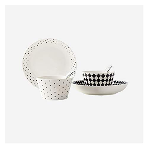 Teller Küchengeschirrset, Teller Schalen und Löffel, 6 Teile, Service für 2, personalisierte Keramik -Teller -Sets Gerichte Set, geometrische Muster Dinnerteller Küchenware von XFZJCHAP