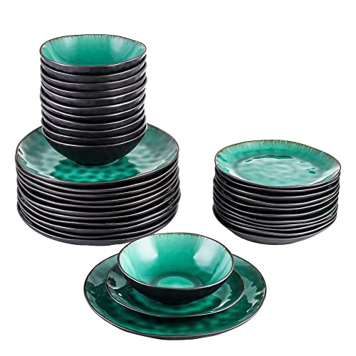 Tischservice Crockery Setporcelain Küchengeschirrs Set Keramikgeschirr 12.12.36 PCS Potterie Steinzeug Keramik Grünes Geschirr Set von XFZJCHAP
