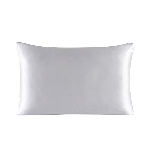 Wie EIN Brish Reißverschluss Kissenbezug 1 PC 30 mm Maulbeer-Seide Feste Farbe Bequeme Lüftung viele Größen (Farbe: 6-Silvery Grey, Größe: 40x60 cm) von XFZJCHAP