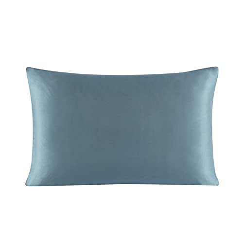 Wie eine Brisze Reißverschluss Kissenbezug 1 PC 30 mm Maulbeer-Seide Feste Farbe Bequeme Lüftung viele Größen (Farbe: 10-Seeblau, Größe: 50 x 70 cm) von XFZJCHAP