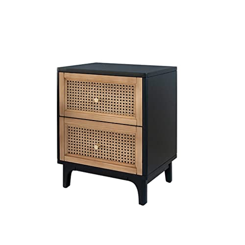 XFZJCHAP Bed BEID Tabelle Schwarz Einfaches Retro -Schlafzimmer Kleiner Aufbewahrungsschrank Doppelschubladen am Nachtstillstand Nachtstillstand von XFZJCHAP