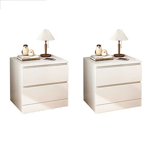 XFZJCHAP Bed BEIDE Tabelle 1PC Weißes modernes Hotel RTAL -Aufbewahrungsschrank Heimschlafzimmerschrank mit Doppelschubladen -Design Nachtständer von XFZJCHAP