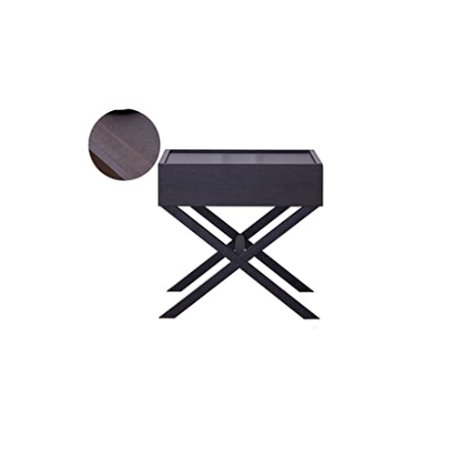 XFZJCHAP Bed BEIDE Tisch Lagerschrank Nachtschrank Moderne minimalistische Aufbewahrungsschrank Wohnzimmer Schlafzimmer Nachtisch Regal Kleiner Schrank Nachtstand (geräucherte Eiche) von XFZJCHAP