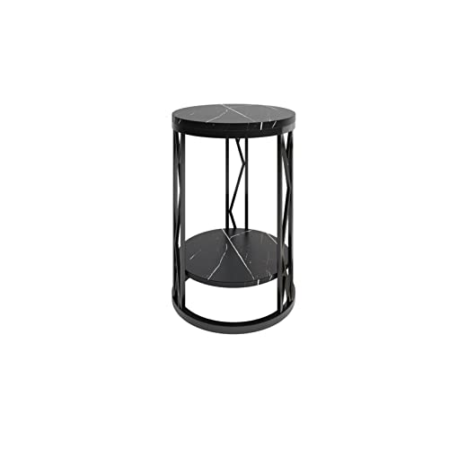 XFZJCHAP Bed BEIDE Tisch Mini Kleiner runder Tischschieferregal Nachttisch Schrank Schlafzimmer Aufbewahrungsschrank Nachtständer (15,8 Zoll/40 cm d) von XFZJCHAP