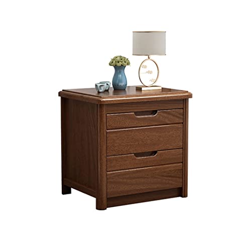 XFZJCHAP Bett Seitentisch Chinesischer Stil Holz Nachtkabine Lagerschrank Wohnzimmer Schlafzimmer Nachtisch Regal Kleiner Schrank 2 Schubladen Nachtständer (S17.71in) von XFZJCHAP