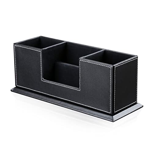 XFZJCHAP Büro PU Leder Desktop Stationery Organizer Stiftbleistifthalter Visitenkartenständer (Argento) von XFZJCHAP