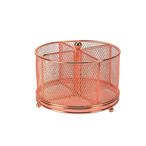 XFZJCHAP Kreative Rose 4-Grid-Stifthalter Desktop Mesh Rotatable Tisch Organizer Desk Ormants für Zuhause von XFZJCHAP