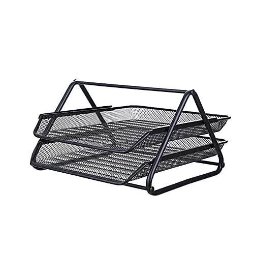 XFZJCHAP Metal Mesh 2 -Tier -Dokumentenbriefbrand -Schreibtisch Organizer Dateihalter Magazine Notebook Organizer Office Supplies von XFZJCHAP