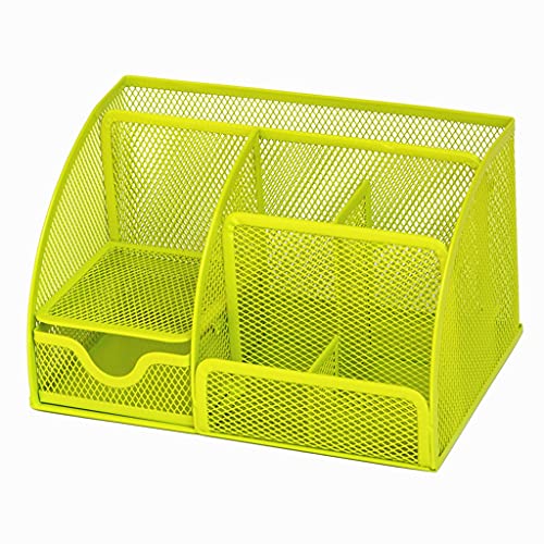 XFZJCHAP Metall Desk Organizer Kombination Mesh Desktop Bleistift Stiftabzeichen Halter Aufbewahrungsbox Schreibweise Lineal Office Supplies (SVART) von XFZJCHAP