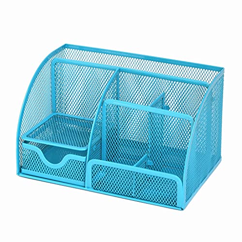 XFZJCHAP Metall Desk Organizer Kombination Mesh Desktop Bleistift Stiftabzeichen Halter Aufbewahrungsbox Schreibweise Lineal Office Supplies (SVART) von XFZJCHAP