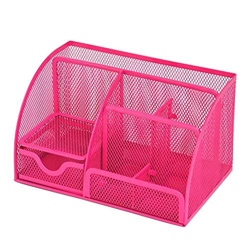 XFZJCHAP Metall Desk Organizer Kombination Mesh Desktop Bleistift Stiftabzeichen Halter Aufbewahrungsbox Schreibweise Lineal Office Supplies (SVART) von XFZJCHAP