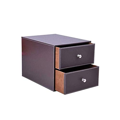 XFZJCHAP Multifunktionaler Leder-Desk Organizer File Cabinet Office Supplies Desktop Speicherorganisator Box mit Schublade (Rosso) von XFZJCHAP
