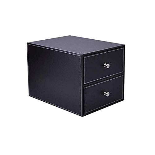 XFZJCHAP Multifunktionaler Leder-Desk Organizer File Cabinet Office Supplies Desktop Speicherorganisator Box mit Schublade (Rosso) von XFZJCHAP
