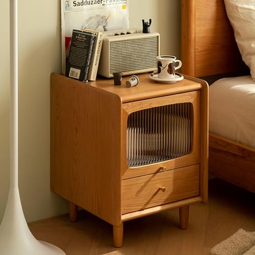 XFZJCHAP Nachttisch mit 2 Schubladen Holz Nachttisch schmal XFZJCHAP Nachttisch mit 2 Schubladen Holz Nachttisch schmal von XFZJCHAP