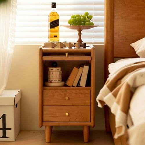XFZJCHAP Nachttisch mit 2 Schubladen Holz Nachttisch schmal XFZJCHAP Nachttisch mit 2 Schubladen Holz Nachttisch schmal von XFZJCHAP