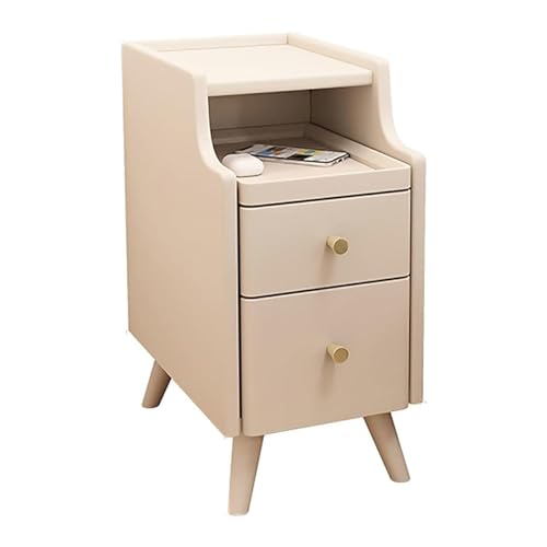 XFZJCHAP Nachttisch mit Schubladen Retro Schlafzimmer Nachttisch Mini Ultra-Narrow Locker Massivholz D Table Beizlader für kleine Räume Wohnzimmer Nachttryway House Home Office, B-30 * 40 * 50 cm von XFZJCHAP