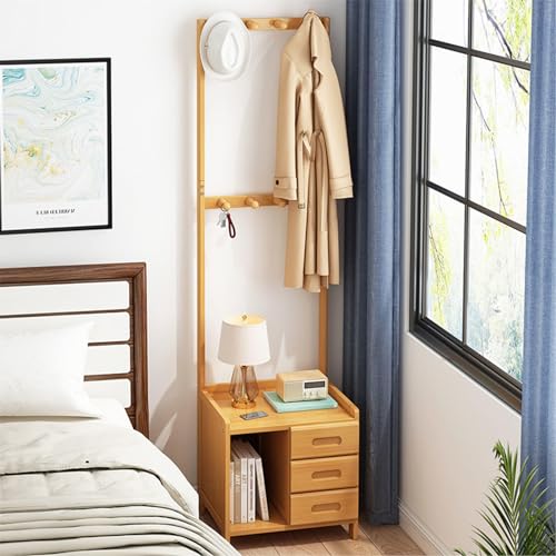 XFZJCHAP Nachttisch mit Schubladen und Haken Nordic Schlafzimmer Nacht Ständer Beatch Rack Multifunktionales Nachttrack für kleine Räume Wohnzimmer Tryway Home Office Badezimmer, a von XFZJCHAP