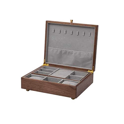 XFZJCHAP Schmuck Organizer Schmuckkoffer 11,81 -Zoll -Schmuckschachtel Aufbewahrungsbox kleine Schmuckschachtel Schwarze Walnussbox kann aufgelagert werden. XFZJCHAP Schmuck Organizer Schmuckkoffer 11,81 -Zoll -Schmuckschachtel Aufbewahrungsbox kleine Schmuckschachtel Schwarze Walnussbox kann aufgelagert werden. von XFZJCHAP