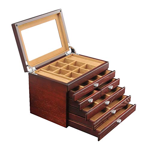 XFZJCHAP Schmuckschachtel Holz Schmuckschachtel 6 Schicht Schmuckkoffer mit verspiegelter Uhrengeräten riesiger Schmuck Organizer Box für Frauen Geschenk 7.4x11x8.6in Schmuckkoffer Organisator XFZJCHAP Schmuckschachtel Holz Schmuckschachtel 6 Schicht Schmuckkoffer mit verspiegelter Uhrengeräten riesiger Schmuck Organizer Box für Frauen Geschenk 7.4x11x8.6in Schmuckkoffer Organisator von XFZJCHAP