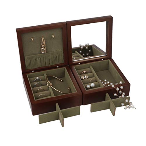 XFZJCHAP Schmuckschachtel Massivholz Schmuckschatulle mit Spiegel kleiner Reisemschmuck Organizer tragbare Schmuckschachtel für Frauen Mädchen Geschenk 1.9x4.3x4.3in Schmuckkoffer Organisator (Farbe: XFZJCHAP Schmuckschachtel Massivholz Schmuckschatulle mit Spiegel kleiner Reisemschmuck Organizer tragbare Schmuckschachtel für Frauen Mädchen Geschenk 1.9x4.3x4.3in Schmuckkoffer Organisator (Farbe: von XFZJCHAP