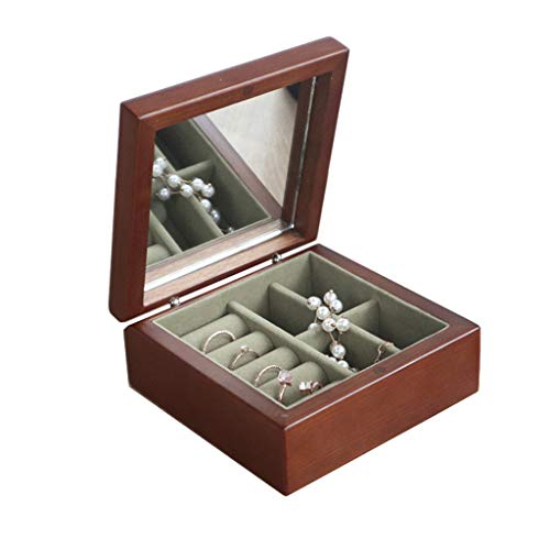 XFZJCHAP Schmuckschachtel Massivholz Schmuckschatulle mit Spiegel kleiner Reisemschmuck Organizer tragbare Schmuckschachtel für Frauen Mädchen Geschenk 1.9x4.3x4.3in Schmuckkoffer Organisator (Farbe: XFZJCHAP Schmuckschachtel Massivholz Schmuckschatulle mit Spiegel kleiner Reisemschmuck Organizer tragbare Schmuckschachtel für Frauen Mädchen Geschenk 1.9x4.3x4.3in Schmuckkoffer Organisator (Farbe: von XFZJCHAP