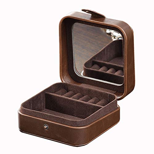 XFZJCHAP Schmuckschachtel Mini Reise Juwelierschachtel mit Spiegel kleiner tragbarer Schmuck Lagerhülle Brown Retro Schmucktaste für Ringe Armbänder Ohrringe Juwely Hülle Organisator XFZJCHAP Schmuckschachtel Mini Reise Juwelierschachtel mit Spiegel kleiner tragbarer Schmuck Lagerhülle Brown Retro Schmucktaste für Ringe Armbänder Ohrringe Juwely Hülle Organisator von XFZJCHAP