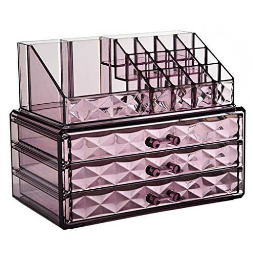 XFZJCHAP Schmuckschachtel Purple Clear Schmuckschatulle mit Schubladen Multifunktional Kosmetikbox Ohrringringe Halsketten Armbänder Juwelier Organizer Hülle, Pink Schmucktasche Organisator (Farbe: XFZJCHAP Schmuckschachtel Purple Clear Schmuckschatulle mit Schubladen Multifunktional Kosmetikbox Ohrringringe Halsketten Armbänder Juwelier Organizer Hülle, Pink Schmucktasche Organisator (Farbe: von XFZJCHAP