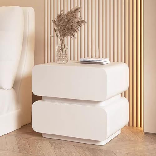 XFZJCHAP Seite D, Aufbewahrungsnachtstand mit 2 Schublade, Brech-Creme-Nachtschrank, vollständig bodenständiges Design, für Wohnzimmer, Schlafzimmer (Dunkelgrau 45 cm/17,7 Zoll) von XFZJCHAP
