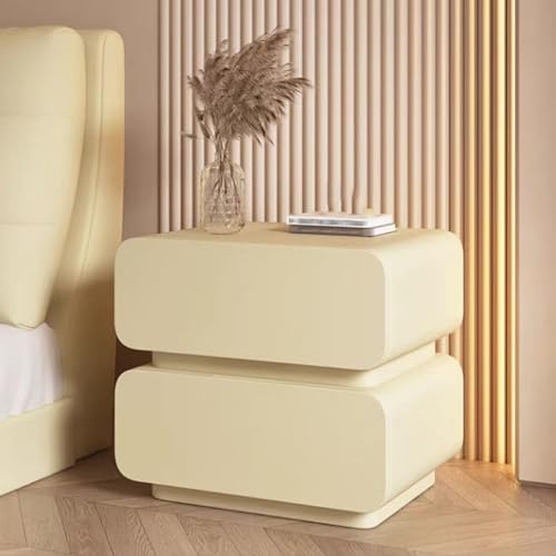 XFZJCHAP Seite D, Aufbewahrungsnachtstand mit 2 Schublade, Brech-Creme-Nachtschrank, vollständig bodenständiges Design, für Wohnzimmer, Schlafzimmer (Dunkelgrau 45 cm/17,7 Zoll) von XFZJCHAP