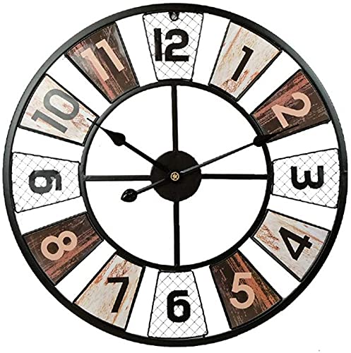 XFZJCHAP Wanduhr Retro Living Original Dekorative Uhrenuhr Hängende Metallkreis Durchmesser 60 cm Kunst Home Dekorationuhr von XFZJCHAP
