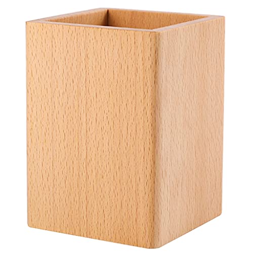 XFZJCHAP Wood Office Organizer Desktop Holzstifthalter Stifte Pot Pot Storage Box Container Home Office School Schreibweichung (D) von XFZJCHAP
