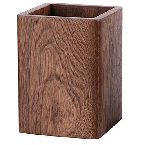 XFZJCHAP Wood Office Organizer Desktop Holzstifthalter Stifte Pot Pot Storage Box Container Home Office School Schreibweichung (D) von XFZJCHAP