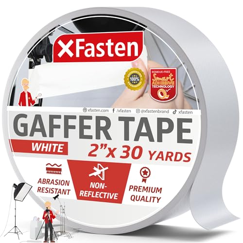 XFasten Professionelle Qualität Gaffer Tape, 2 Zoll X 30 Yards (50.8mm x 27.43m) (weiß) von XFasten