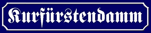 Schatzmix Straßenschild Kurfürstendamm Metallschild Wanddeko 46x10 cm tin Sign Blechschild, Blech, Mehrfarbig von XGAGHB