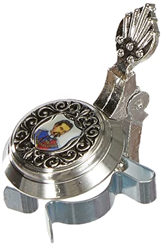 Schnabel-Schmuck Flaschenverschluß, Silber u. farbiges Bild, 5 x 5 cm, König Ludwig von XGAGHB