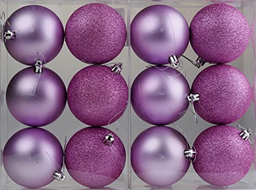 XGAGHB Christbaumkugeln, 8 cm, weich, Violett, 12 Stück - Baumschmuck - Glas - Weihnachten - Feste Anlässe (z.B. Hochzeit, Gala) von BWG