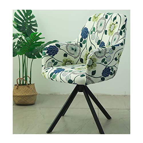 XGANGM 4/2/6er Set Stuhlhussen Bezüge mit Armlehne Stretch Blattmuster Stuhlbezug Stuhl Abdeckung Esszimmer Sessel Schonbezug Bürostuhl Bezug Küchen Stuhlüberzug Abnehmbarer,B,6PCS von XGANGM