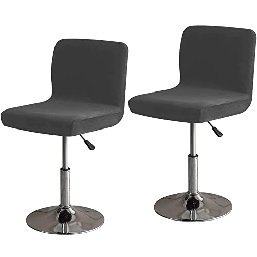 XGANGM Bezug für Barhocker mit Lehne Samt Barhocker Hussen Eckig Universal Barhocker-Schonbezüge Stretch Barhocker Stuhlhussen Bistrohocker Stuhl Abdeckung Barstuhlbezug,Q,Set of 2 von XGANGM