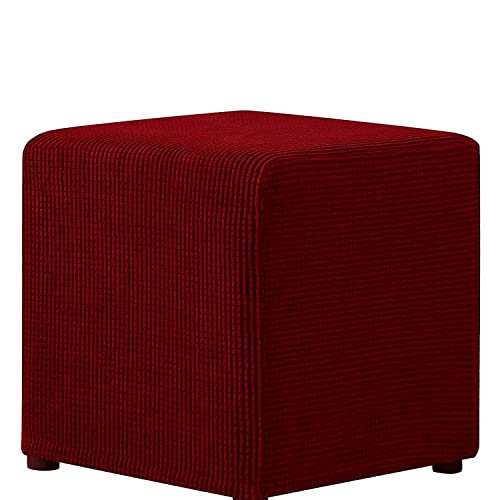 XGANGM Hockerbezug Quadratisch 36x36/40x40/50x50cm Ottoman Cover Ottomane Schonbezug Hocker Hussen für Fußhocker Stretch Ottomane Abdeckung Hocker Protector Hockerabdeckung,B2,38x38x38cm von XGANGM