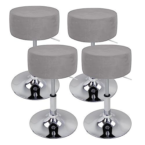 XGANGM Hockerbezug Rund Durchmesser 33.5/34cm H14/17 cm Sitzhocker Bezug Stretch Velvet Hocker Rund Bezug Runder Stuhlbezug Protector Waschbarer Runder Drehbarer Hocker Schonbezug,#7,4pcs von XGANGM