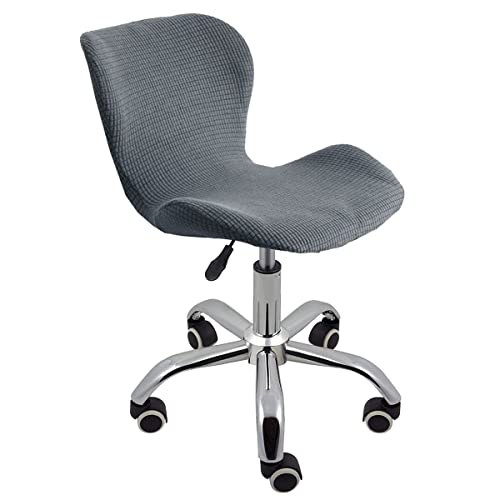 XGANGM Moderne Bürostuhl bezug Drehstuhl ohne Armlehnen Büro Stuhlhussen mit Rückenlehne Stretch Bürostuhlabdeckung Nordischer Stil Stuhl Überzug für Computer Schreibtischstuhl,Grau,2PCS von XGANGM
