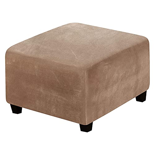 XGANGM Ottomane Sofa Schonbezug Quadratisch Hockerbezug Ottomane Bezug Samt Hocker Hussen, für Quadratische Mittel 68-82X42-46cm Fußhocker Hockerhusse Überzug Protector,Camel von XGANGM