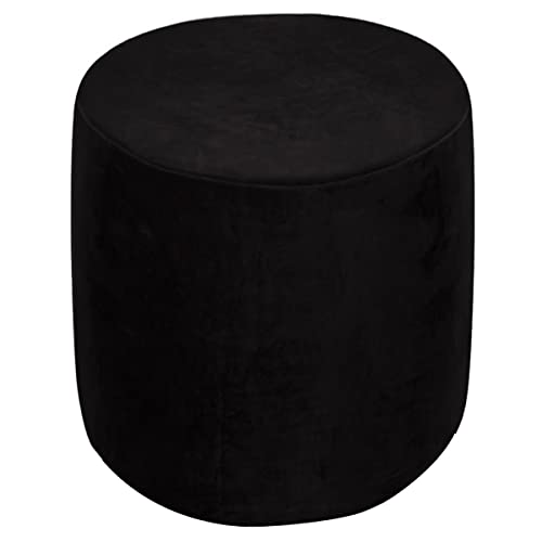 XGANGM Runde Ottoman Bezüge Cover Samt Hockerhusse Rund 31x38CM Stretch Ottomane Schonbezug Hockerbezug Hocker Abdeckung Fußhocker Schutzhülle Hocker Ottomane Bezug Überzug,Schwarz,34x37cm von XGANGM