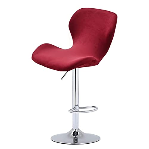 XGANGM Samt Hussen für Barhocker mit Lehne Barhocker-Bezüge 6/2/4 Stück Stretch Stuhlhussen Barhocker-Schonbezüge mit Rückenlehnen Modern Bar Stuhl-Abdeckung Barstuhlbezug,Deep red,1PC von XGANGM