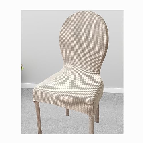 XGANGM Stuhlüberzug Stretch 6er 4er Set Stuhlhussen Runder Rückenlehne Esszimmerstühle Bezug Stuhlbezug Ohne Armlehne StuhlÜberwurf Stuhlschonbezug Stuhl Abdeckung Waschbar,#4,6PCS von XGANGM