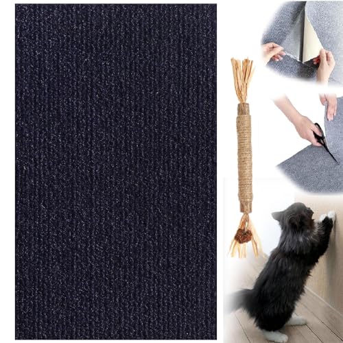 DIY Climbing Cat Scratcher, Climbing Cat Scratcher for Furniture, Trimmable Self-Adhesive Cat Couch Protector, Cat Scratching Mat Self-Adhesive, Cat Scratching Carpet (60cm*1m,Dark Blue) von XGBYR